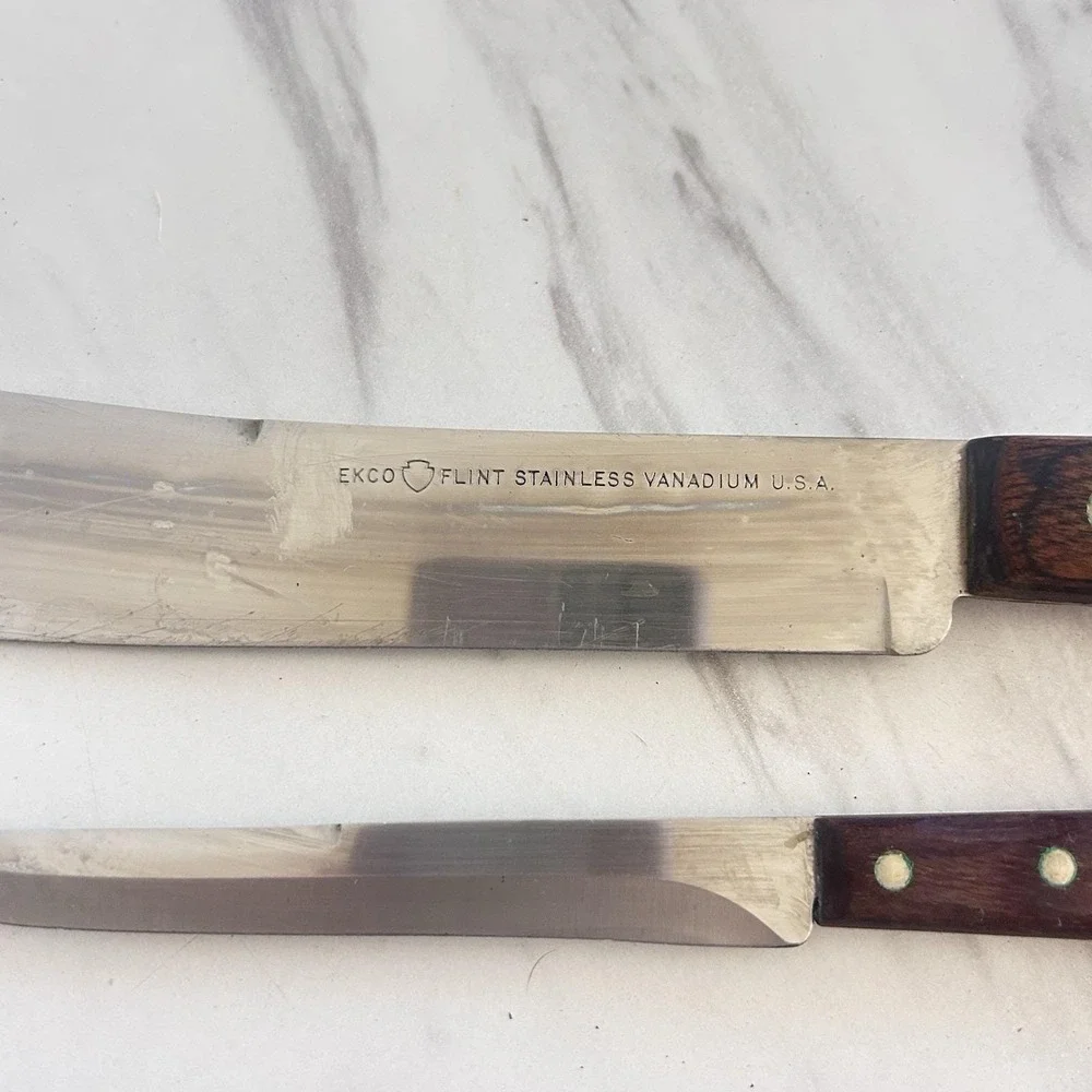 Vintage Lot Ecko Flint Knife USA Regent Sheffield Steak Knife Lot of 3‎ Knives A